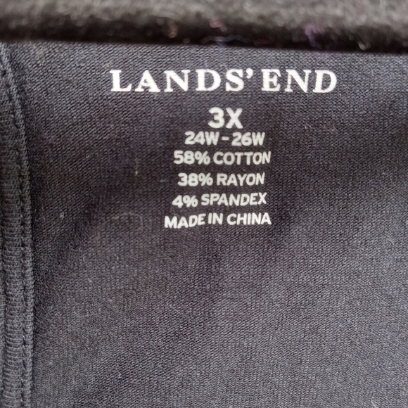 Lands End Dress Woman’s 3X 24-26 Black Sleeveless Knee Length Belt Ruffle V Neck - Picture 3 of 4